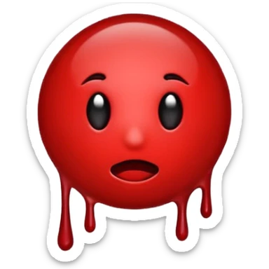 blood emoji that is a mix or red & black sticker