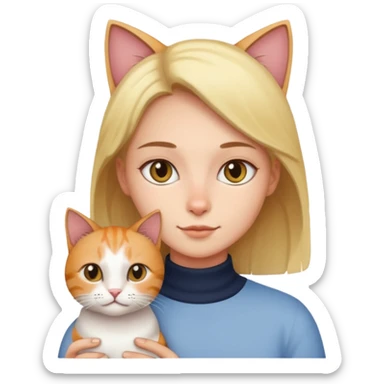 Cat woth a person sticker