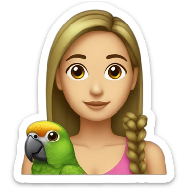 Green cheek conure with a tanned girl sticker