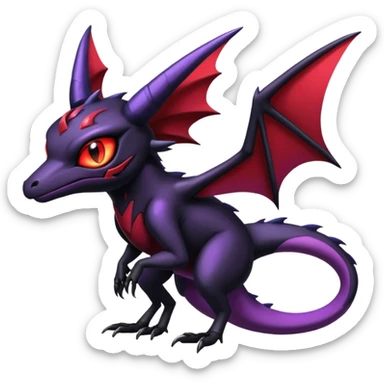 Shiny Epic Badass Edgy Dark Gothic Noibat-Salandit-Salazzle-Noivern-Nargacuga-Litten-Hybrid sticker