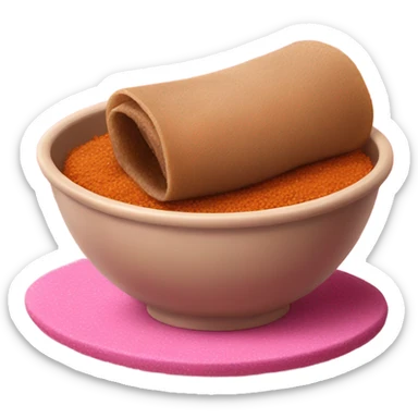 realistic ethiopian injera rolls in a pink bowl sticker