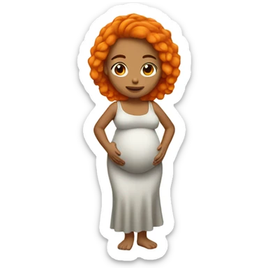 Pregnant Mexican girl with orange hair  sticker