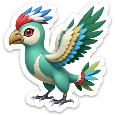 Meloetta-Hawlucha-Xatu-Natu-Swablu-Silvally-Pokémon-Fakémon-fusion-hybrid-creature sticker