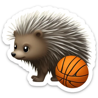 porcupine with basketball sticker