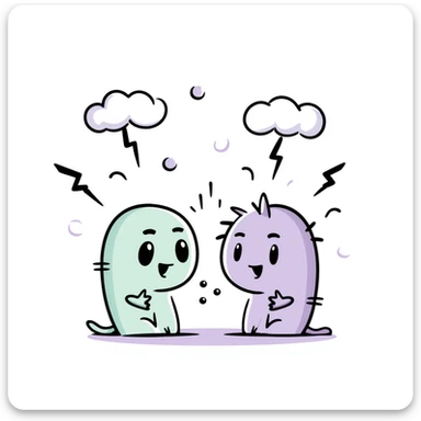 handwritten style or rounded cute font Chinese characters '好扯喔', with clouds, lightning, and bubbles, main colors lavender purple and mint green, soft pastel style, overall soft and cute, suitable for emoji or sticker sticker