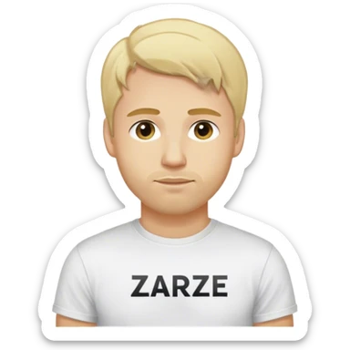 MEN who wear a t-shirt with górnik zabrze and his na is maks and he head blond hair sticker