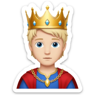 young white prince with crown,  sticker