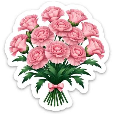  Shell Pink carnations bouquet sticker