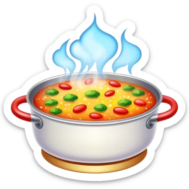 steaming hot delicious dish with sparkles sticker