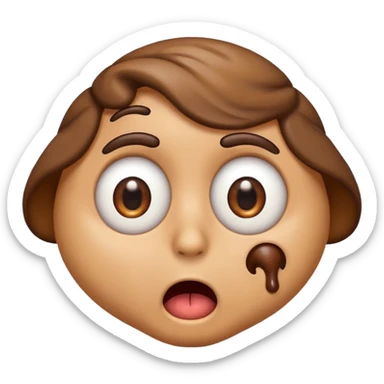 Shocked emoji with poop in his eyes sticker