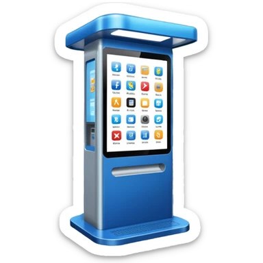 Digital Kiosk + blue interface + public info, Street Advertisements. sticker