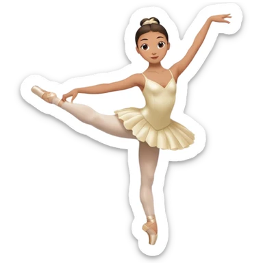 A ballet dancer in a white costume, balancing on one toe with serene expression. sticker