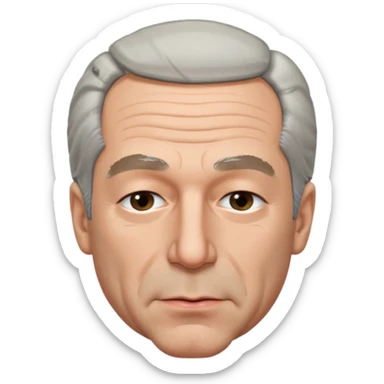 Jeffrey Epstein with eyes shut and puckered lips sticker