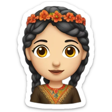 armenian girl with national costume  sticker