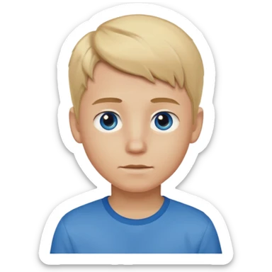boy with blonde hair emo, brown shirt, and blue eyes sticker