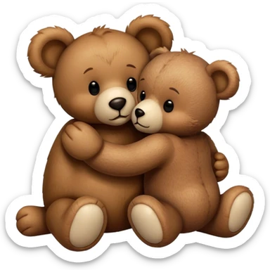teddy bear kissing another teddy bear sticker