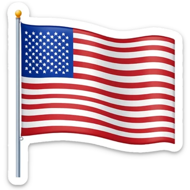 American flag, highly recognizable, bold colors, iconic design sticker