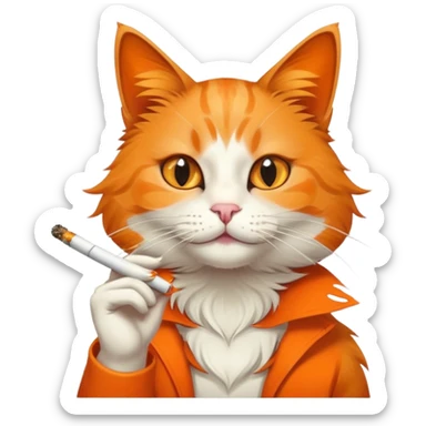 Cat smoking weed sticker