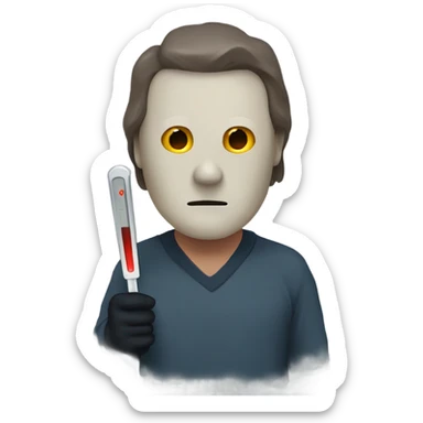 Michael Myers with thermometer  sticker