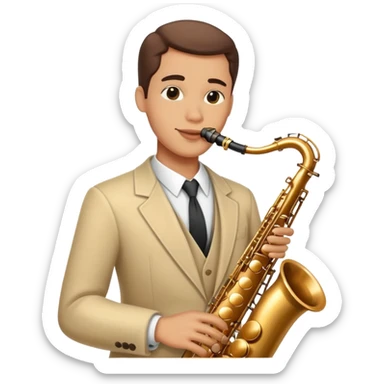 Swing jazz musician playing saxophone sticker