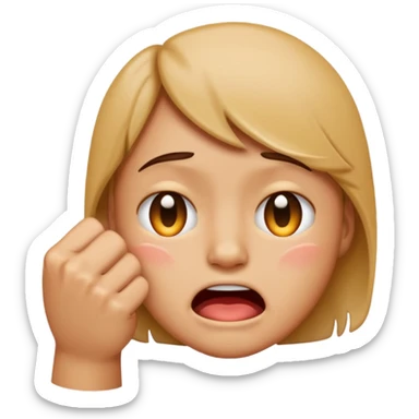 Tourne cet emoji 🤜 de -90 degrés et met le sur la bouche de cette emoji 😭 sticker