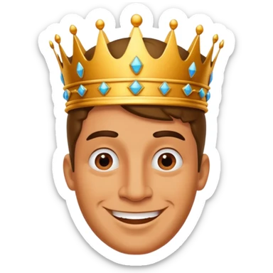 Catoon men king face with fly sticker