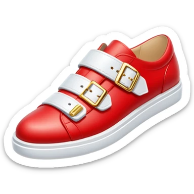Sonic the Hedgehog's red shoes with white strap and gold buckle sticker
