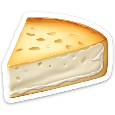 cinematic-realistic-brie-cheese-emoji,-featuring-a-creamy gooey center,-soft-ripened-cheese-with-a-delicate white rind-rendered-with-lifelike-detail-and-inviting,-natural-lightingwith a slice showing the gooey center sticker