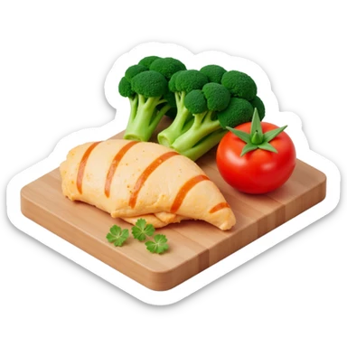 Meal broccoli chicken and tomato  sticker