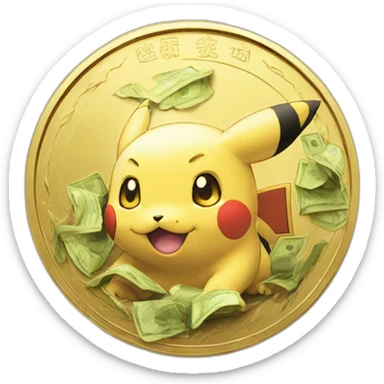 pokemon money gold coin pokecoin pokedollar dollar sticker