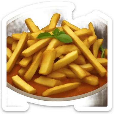 curry and fries  sticker