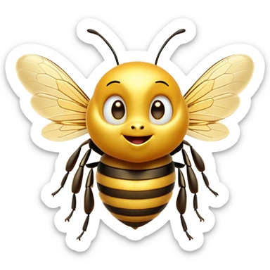 Cinematic Cheeky Bee Portrait Emoji, Head tilted dramatically with an exaggeratedly shocked expression, featuring a small, fuzzy body with wide, comically expressive eyes full of playful disbelief and animated, fluttering wings, Simplified yet hilariously expressive features, highly detailed, glowing with a slightly sassy golden glow, high shine, dramatic yet playful, stylized with an air of cheeky honey mischief, soft glowing outline, capturing the essence of a meme-worthy bee that looks ready to buzz its way into viral fame! sticker