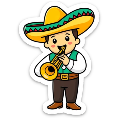 Mariachi Trumpet Player sticker