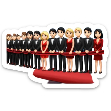 long queue behind the velvet rope, outside a nightclub sticker