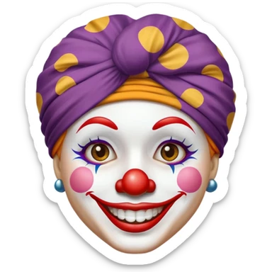 A clown face with turban sticker