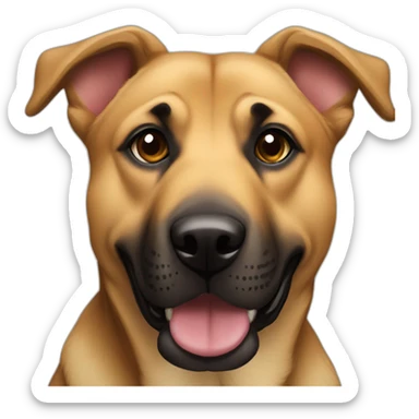 German shepherd Pitt bull mixed dog sticker