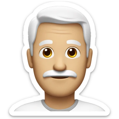 create a 50 year old white character with dark brown eyes with a mustache making an ok sign with his hand sticker