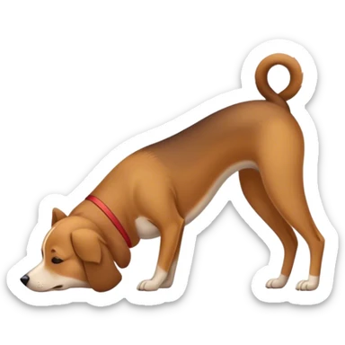 Dog doing downward dog position sticker