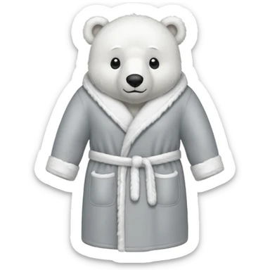 grey shower robe with polar bears sticker