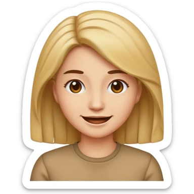can you draw an emoji of a woman with hair parted down the middle sticker