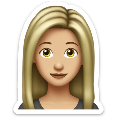 Rachel Green friends with hair highlights and light green eyes sticker