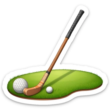 green grass, field hockey stick, field hockey ball sticker