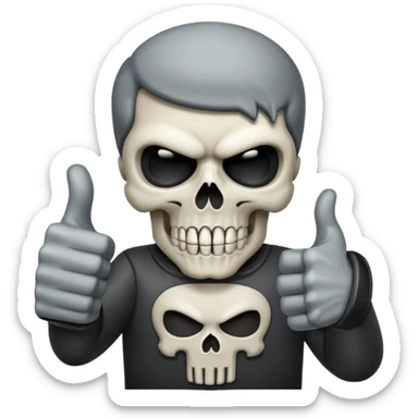 Skull punisher giving thumbs up sticker