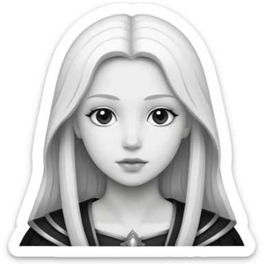 Aasimar dnd estilo blanco y negro dibujo sticker