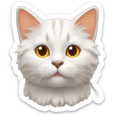hazme un gato blanco con manchas naranja  sticker