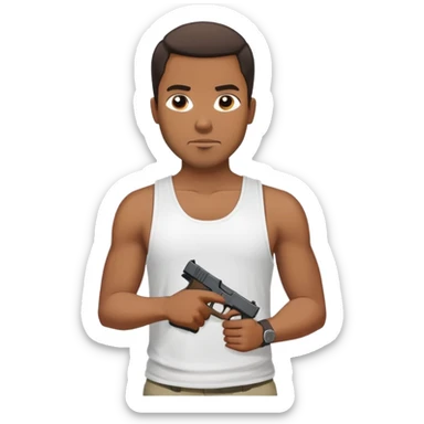 Black gangbanger in a wife beater with a Glock  sticker