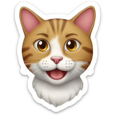 Filhote de gato com corações ao redor sorrindo sticker