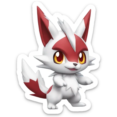 Anthro Cool Edgy Cute Chibi Shiny Zangoose-Zoroark-Fakemon-Pokémon Full Body Detailed High Quality sticker