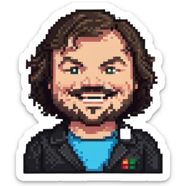 portrait of Jack Black smiling sticker