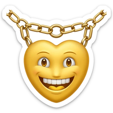 Emojis malandros con dientes de oro y cadenas de oro en el cuello  sticker